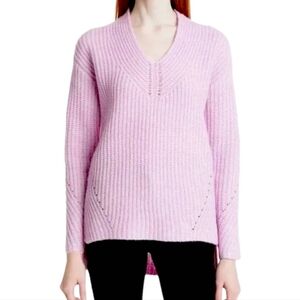 Ted Baker Chunky Knit Vneck Pink Sweater, Sz XS